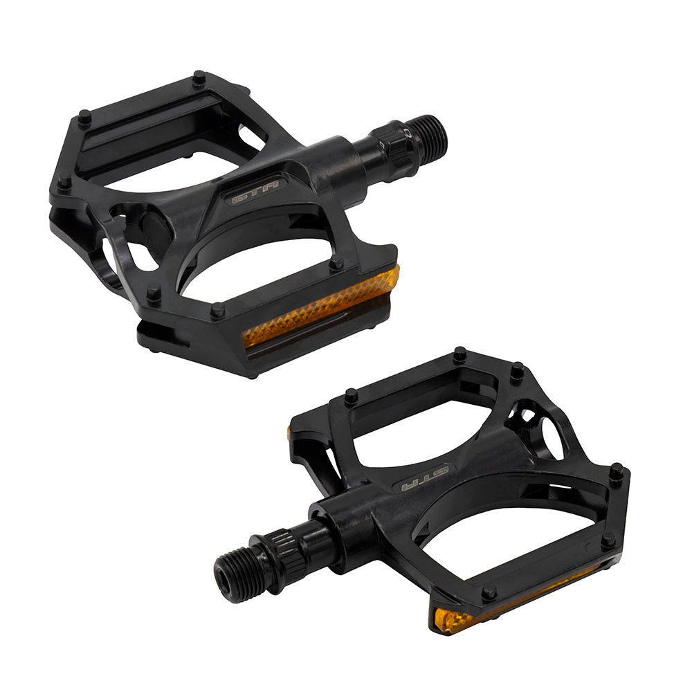 Pedal Plataforma Alumínio Preto 9/16 com Bucha DU - Refletor